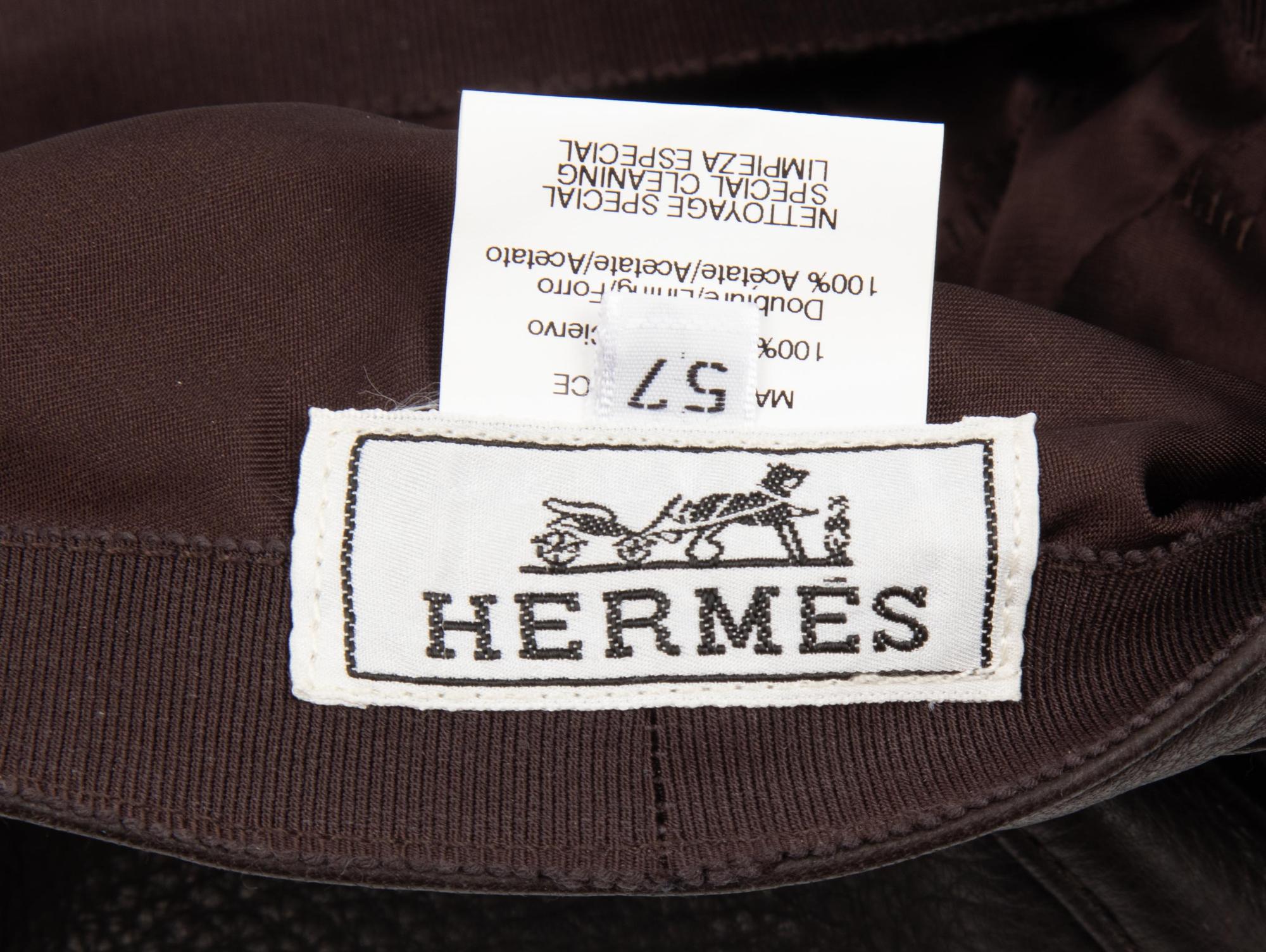 Hermès Dark Brown Deerskin Frida Hat, 2000-10s