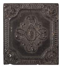 [CIVIL WAR]. Sixth plate tintype of Corporal Theodore Creamer, 1st Iowa Cavalry, DOW sustained at the Skirmish at Terre Noire Creek, AR.