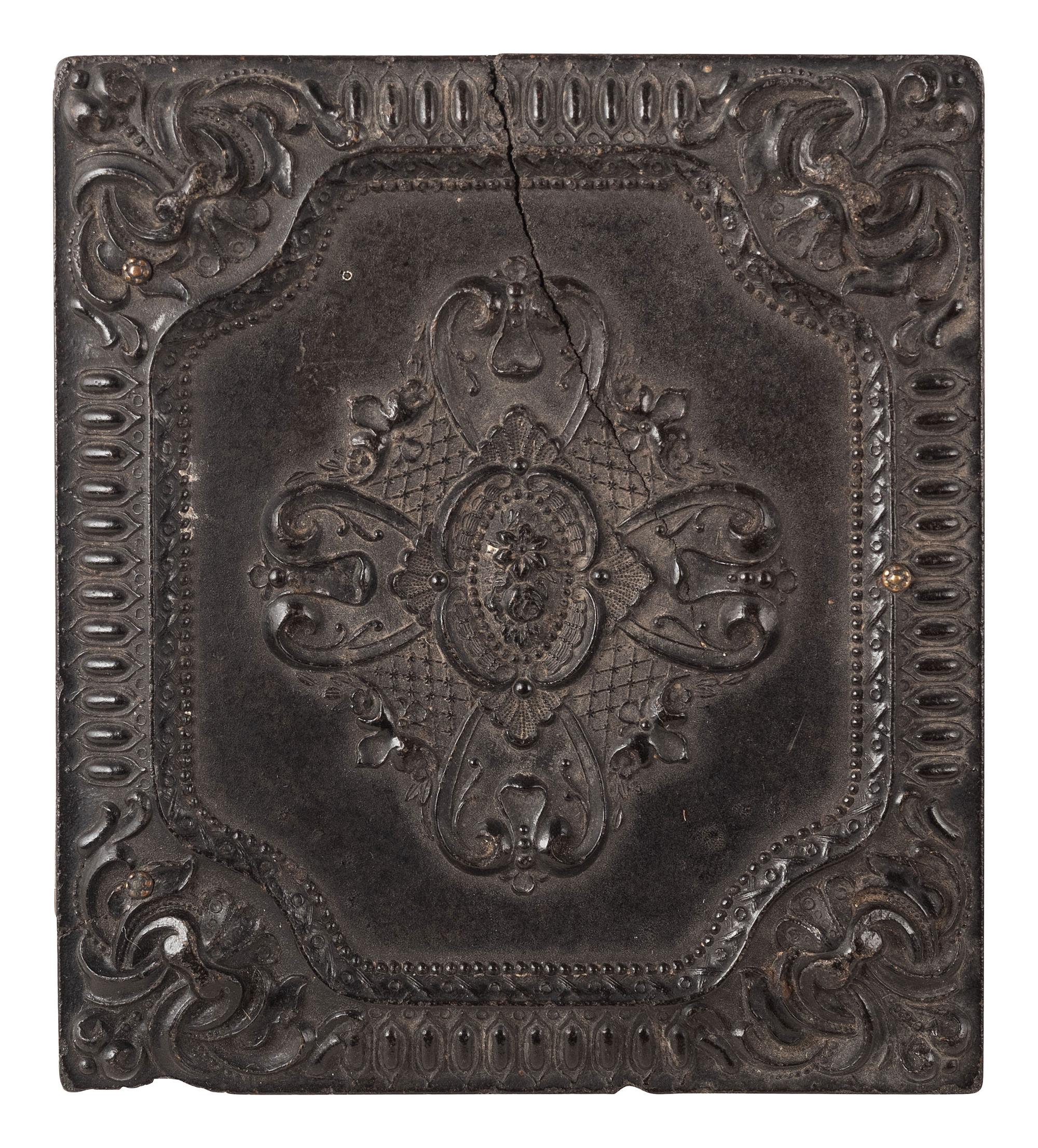 [CIVIL WAR]. Sixth plate tintype of Corporal Theodore Creamer, 1st Iowa Cavalry, DOW sustained at the Skirmish at Terre Noire Creek, AR.