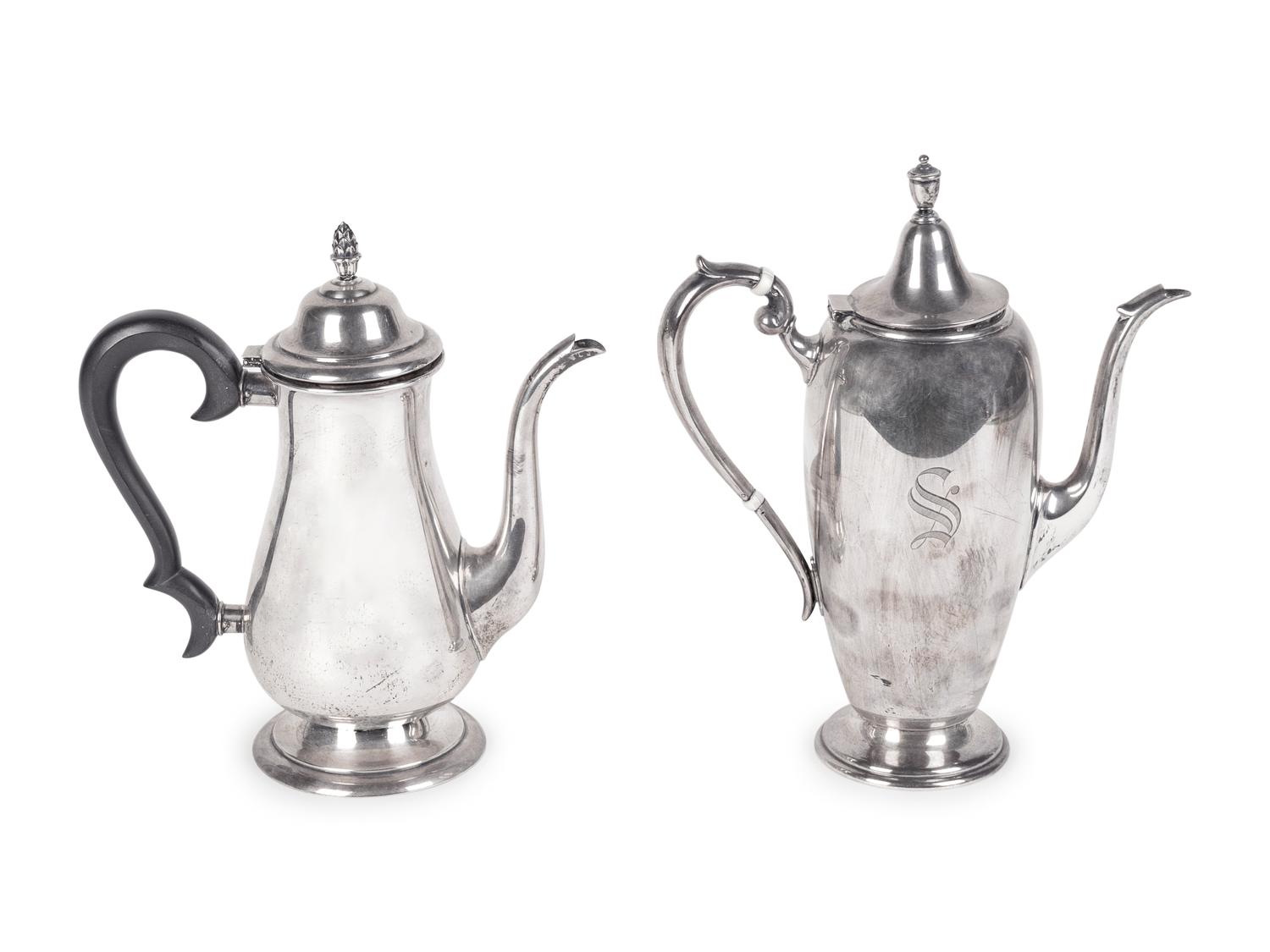 Two American Silver Coffee Pots — 20TH CENTURY