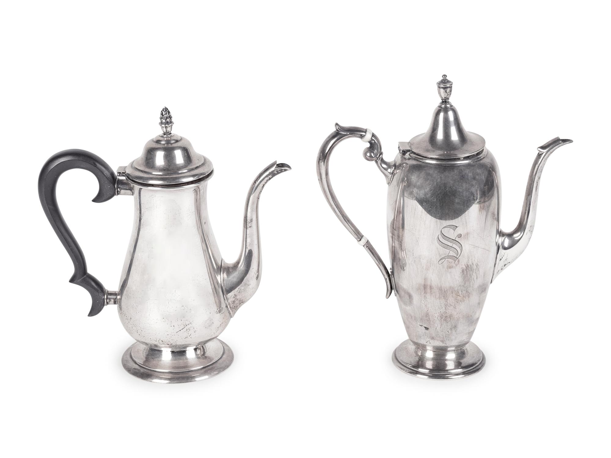 Two American Silver Coffee Pots — 20TH CENTURY