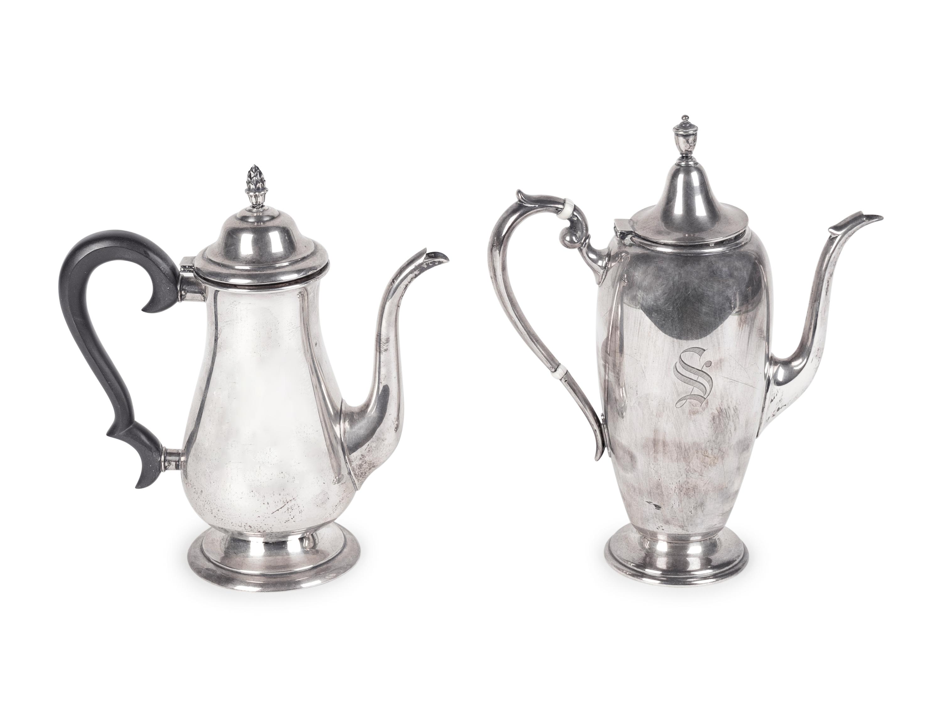 Two American Silver Coffee Pots — 20TH CENTURY