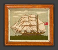 An English Woolwork Picture of the Clipper Ship Ada