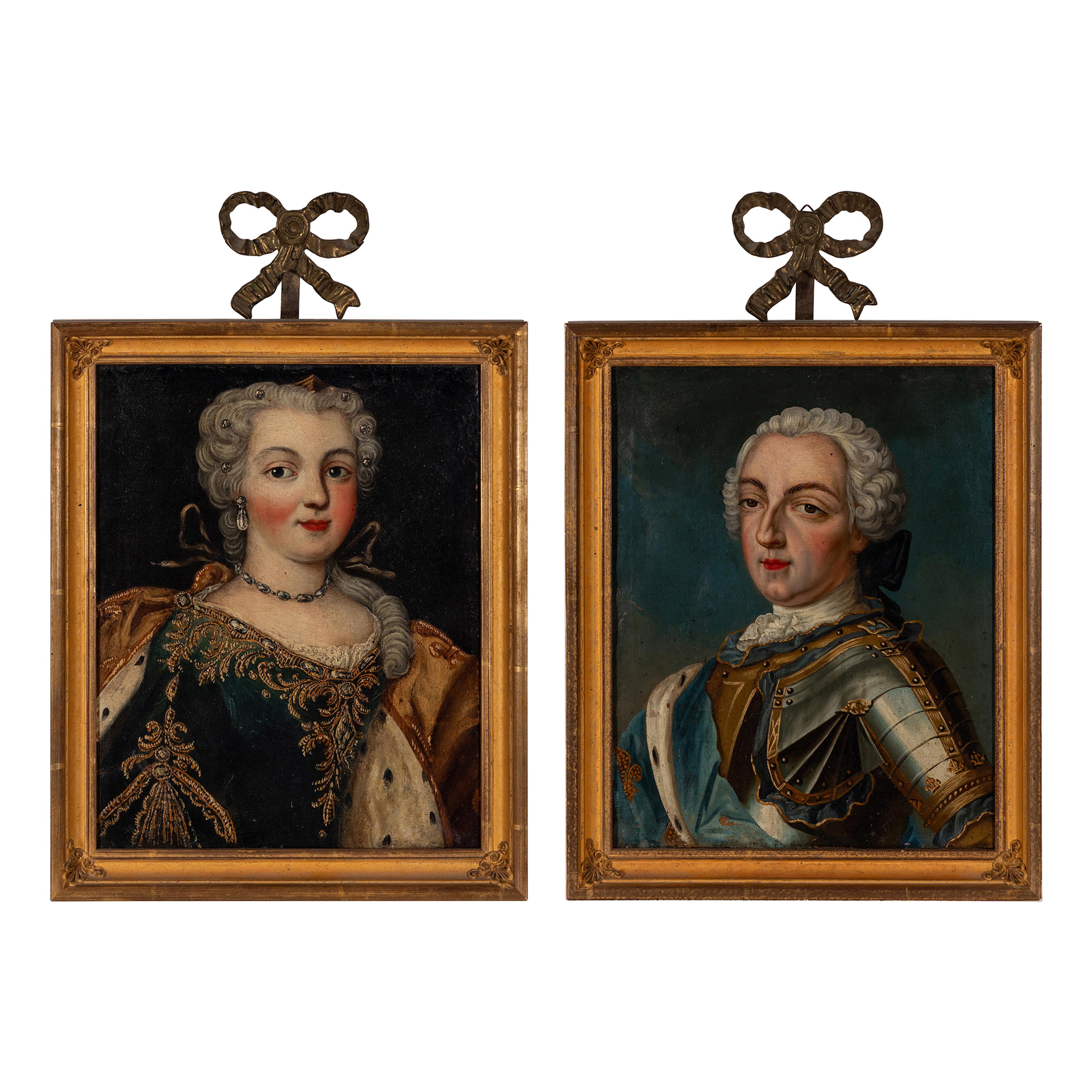 French School, 18th Century — Pair of Portraits