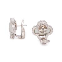 VAN CLEEF & ARPELS, WHITE GOLD AND MOTHER-OF-PEARL 'ALHAMBRA' EARCLIPS