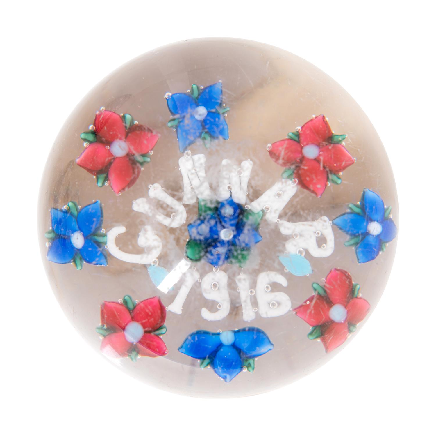 Four Union Glass Co. Commemorative Glass Paperweight