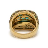 Laura Munder, Green Tourmaline, Multigem, and Yellow Gold Ring
