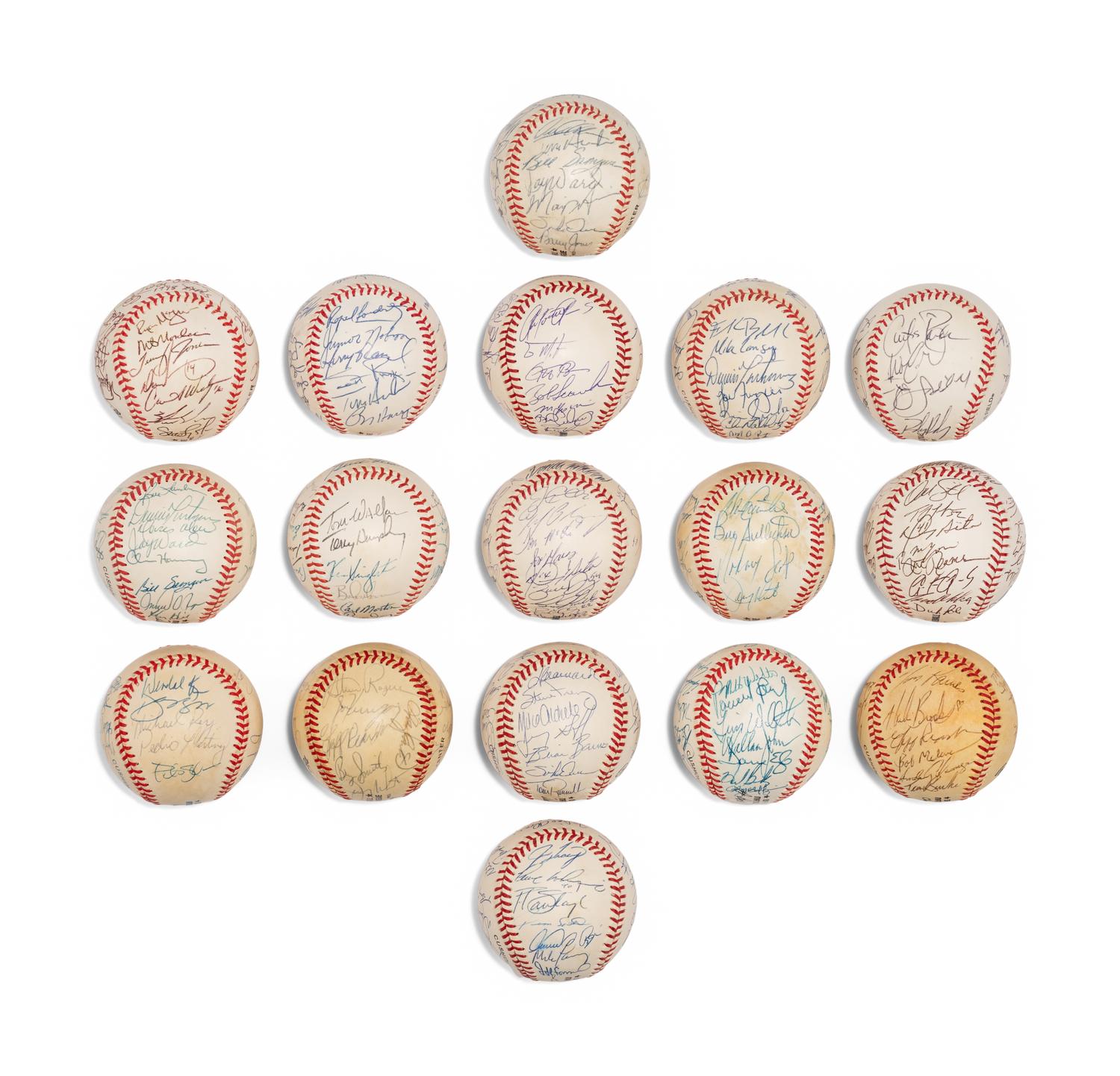 A Large Group of Assorted 1970s-2000s Montreal Expos Team Signed Autograph Baseballs,