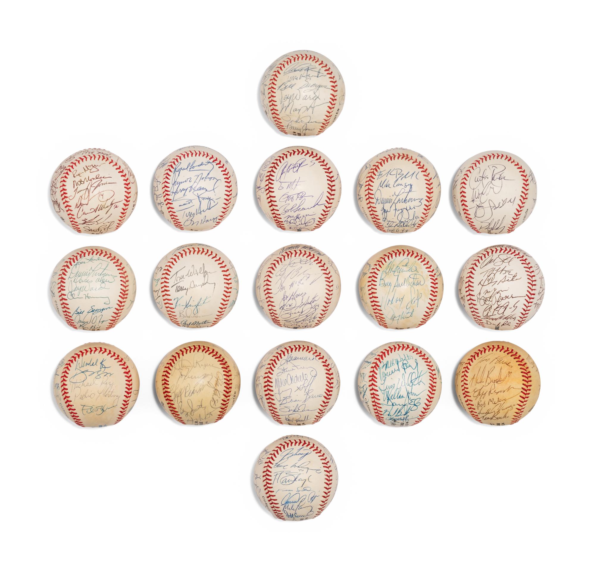 A Large Group of Assorted 1970s-2000s Montreal Expos Team Signed Autograph Baseballs,