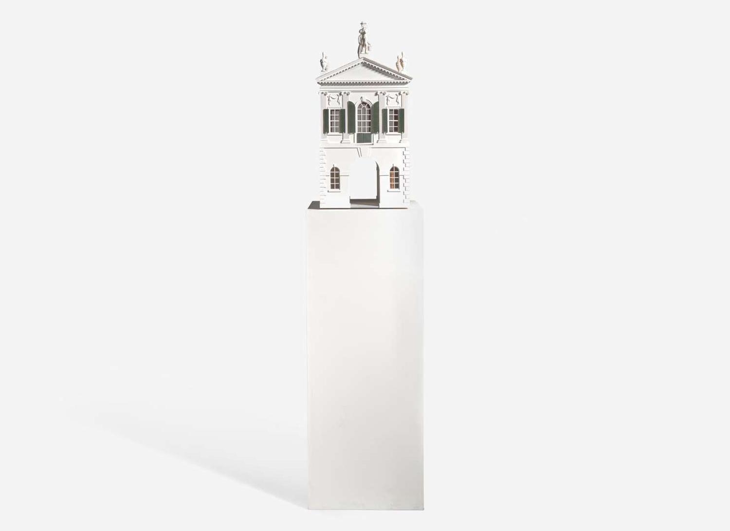 A painted wood architectural model of the Derby Summer House in Salem, MA, 20th / 21st century
