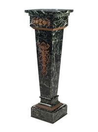 A Continental Bronze Mounted Marble Pedestal
