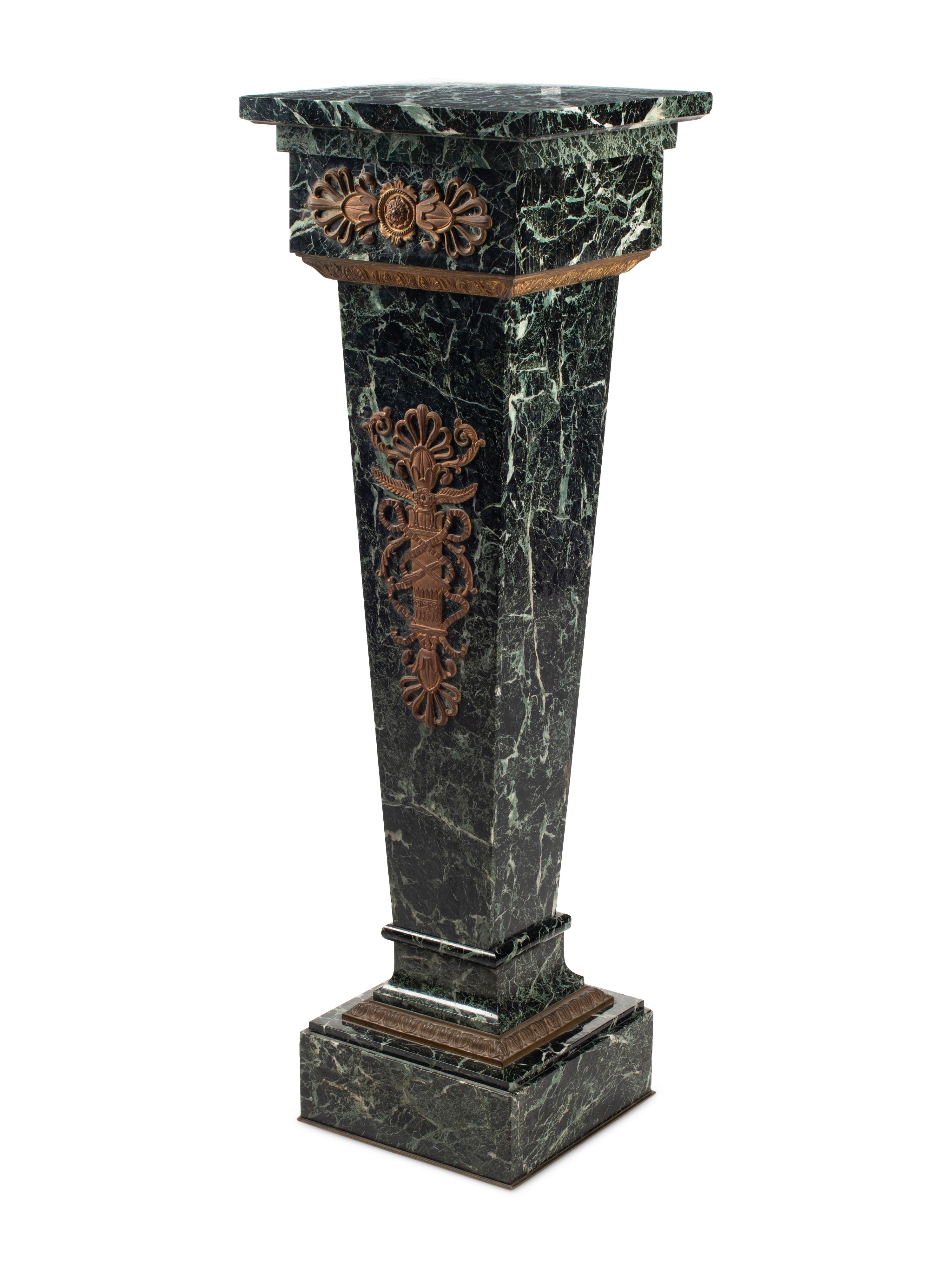 A Continental Bronze Mounted Marble Pedestal