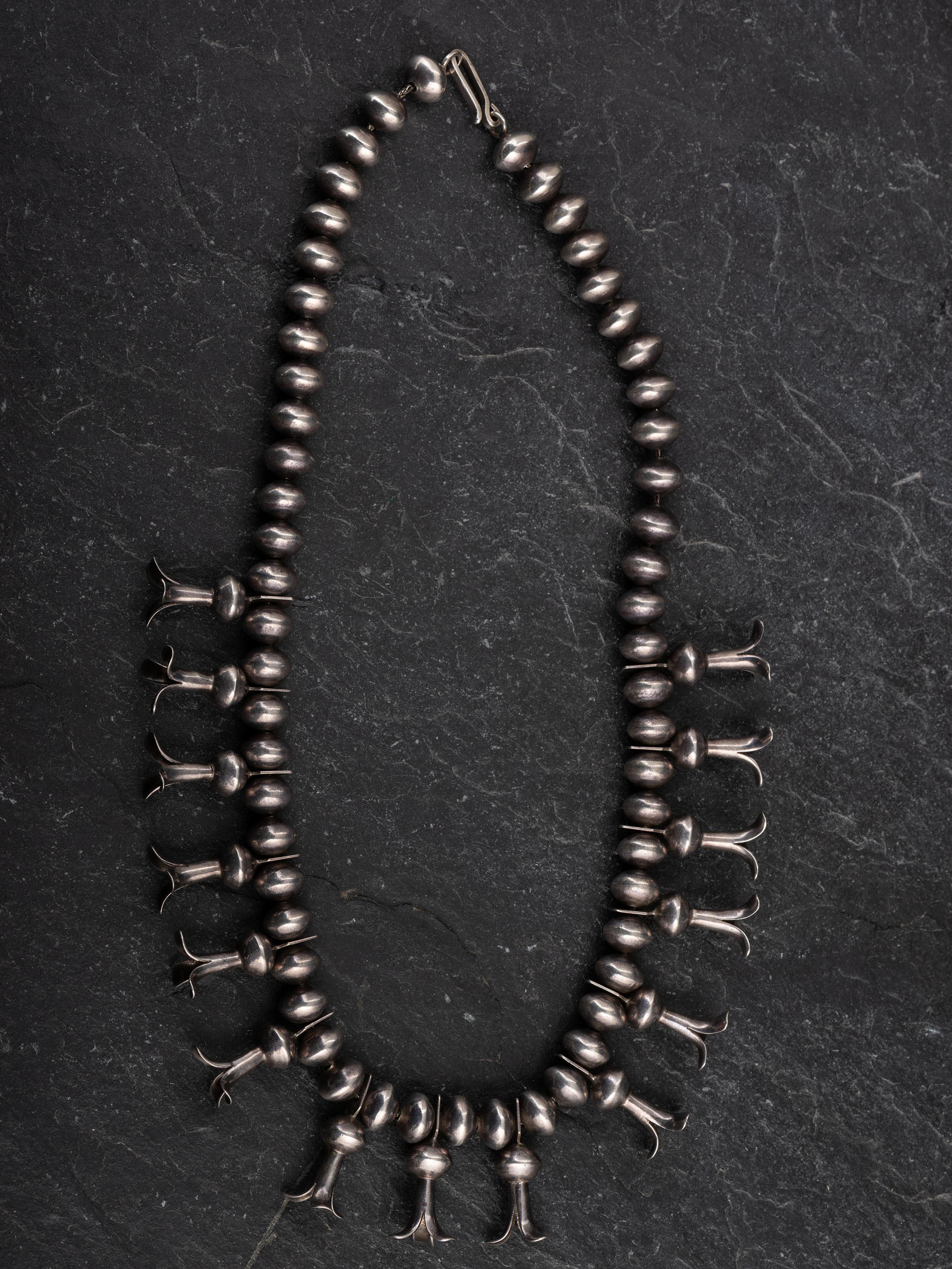 Navajo Silver Squash Blossom Necklace and Earrings