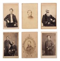 [CIVIL WAR]. A group of 6 CDVs of unidentified Brown Water Navy officers, incl. a portrait by African American photographers Ball & Thomas of Cincinnati, Ohio.