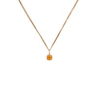 Spessartine Garnet, Diamond, and Rose Gold Pendant Necklace