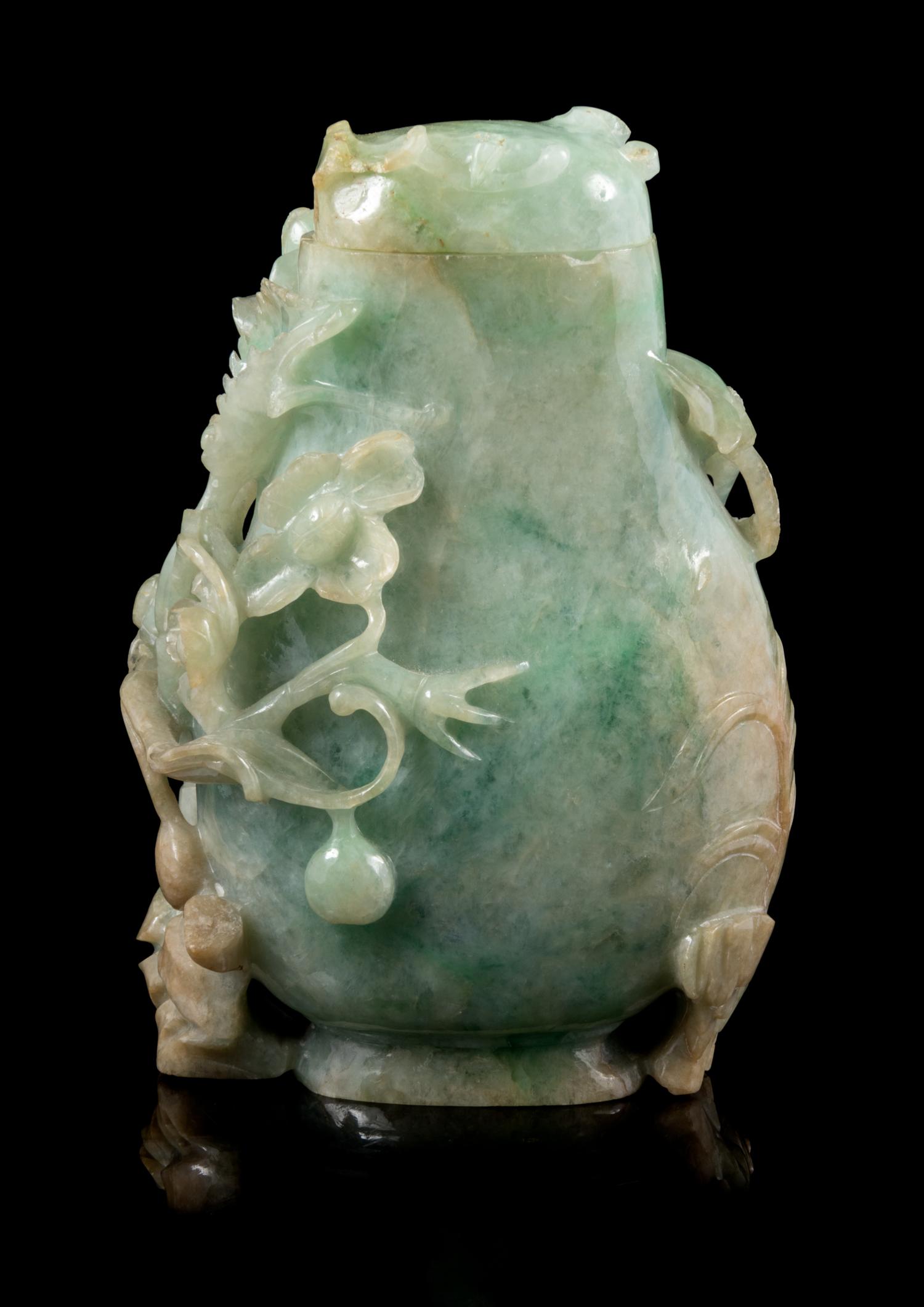 A Chinese Jadeite Covered Vase
