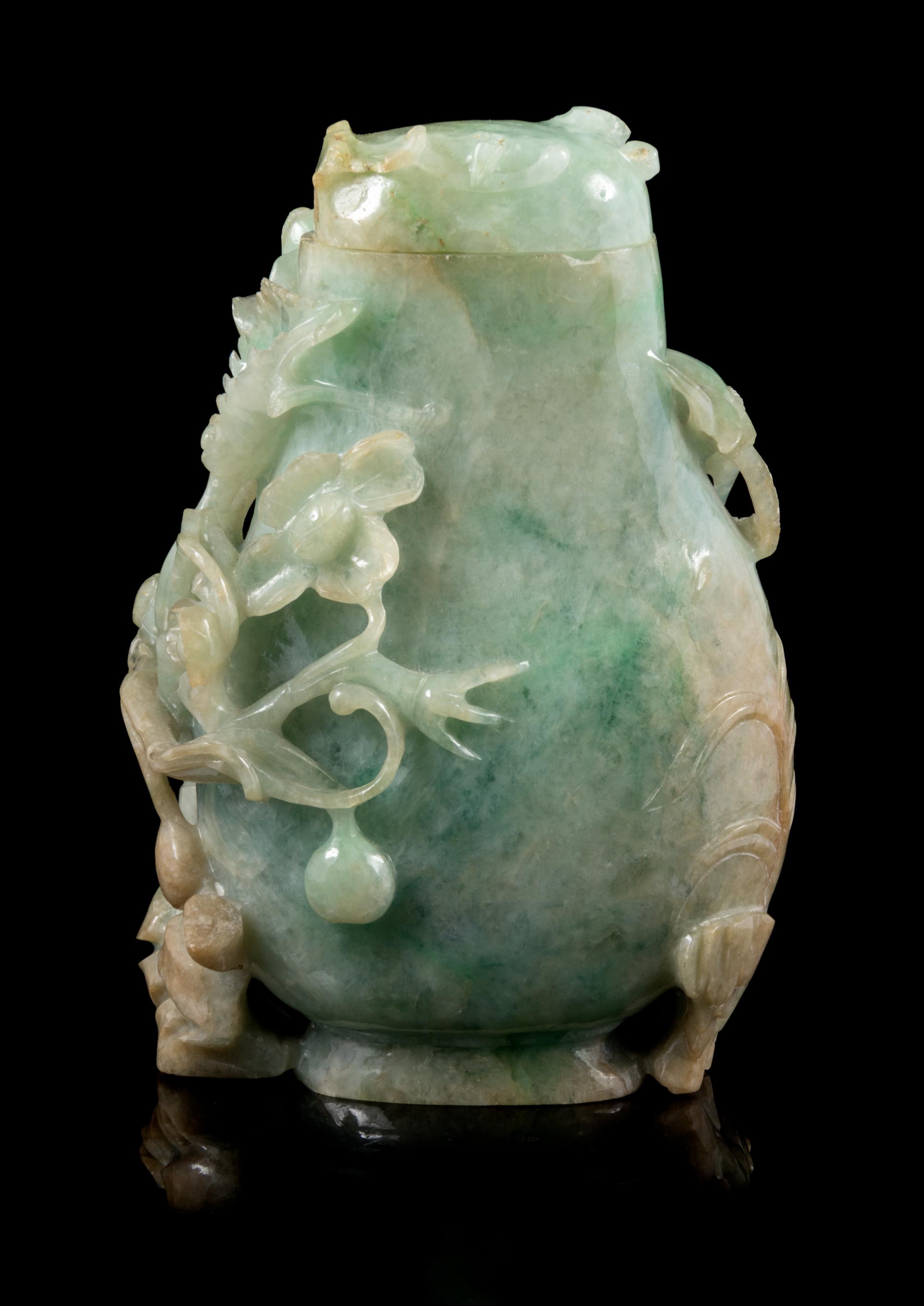 A Chinese Jadeite Covered Vase