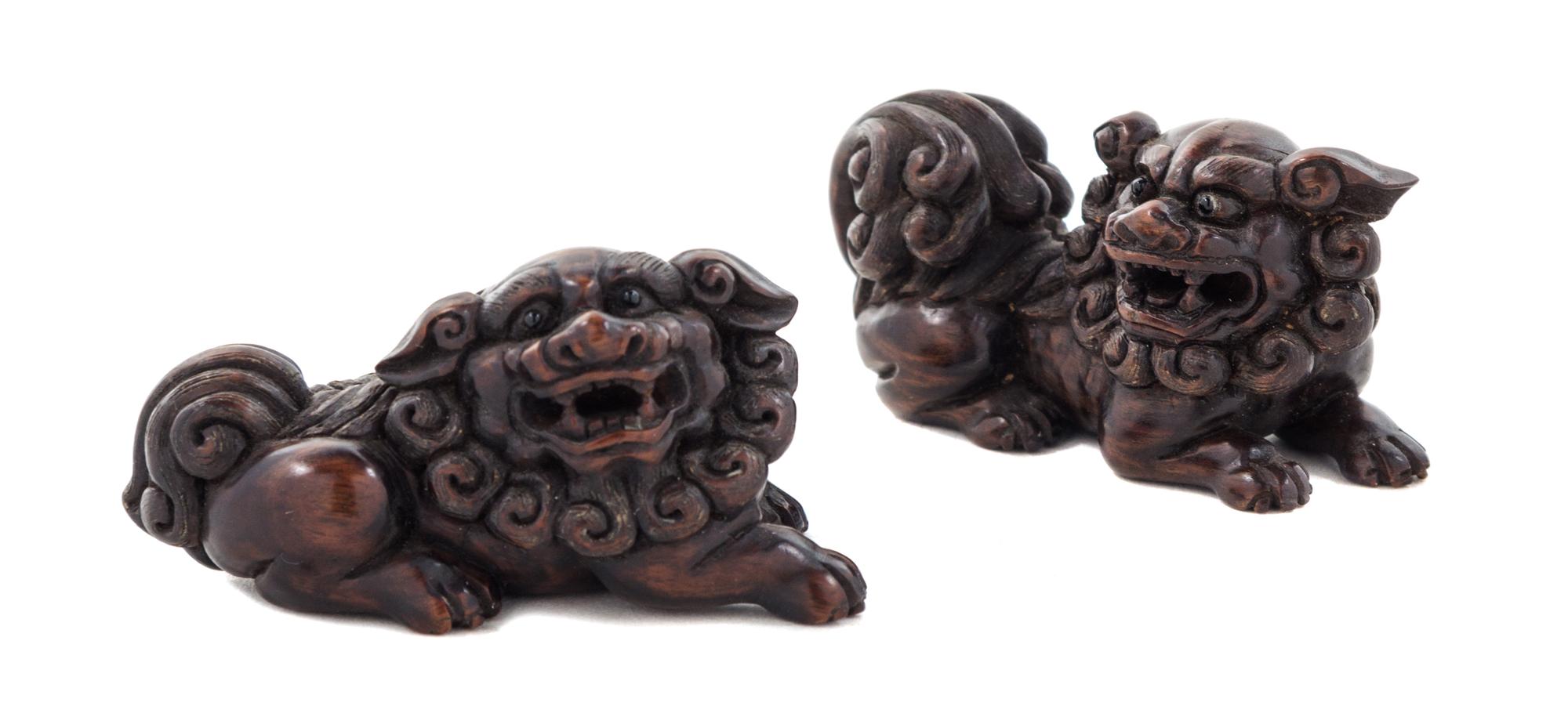 Two Carved Boxwood Netsuke — 19TH CENTURY