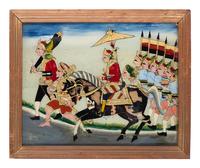 Three Javanese Reverse Glass Paintings