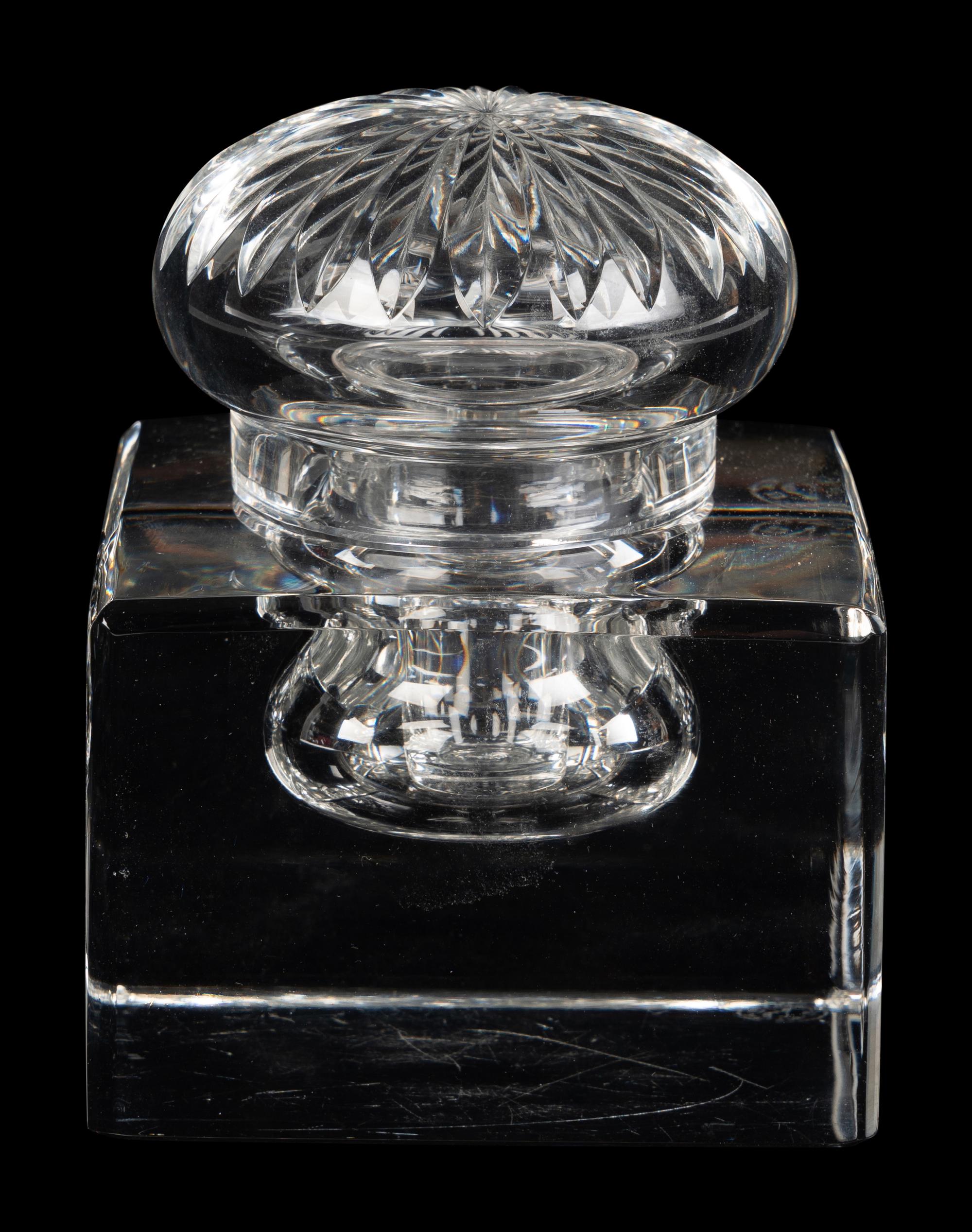 A Baccarat Cut Glass Inkwell