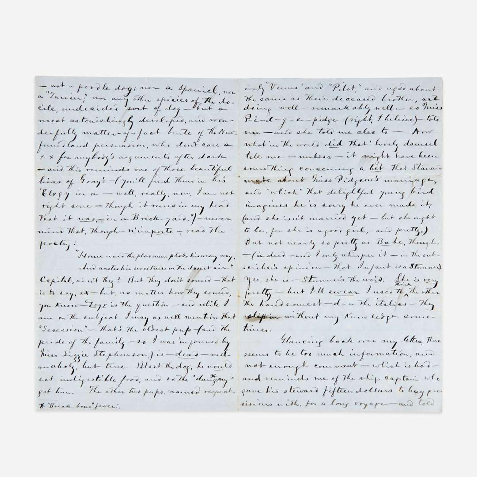 [Literature] Twain, Mark (Samuel Clemens) Autograph Letter, signed