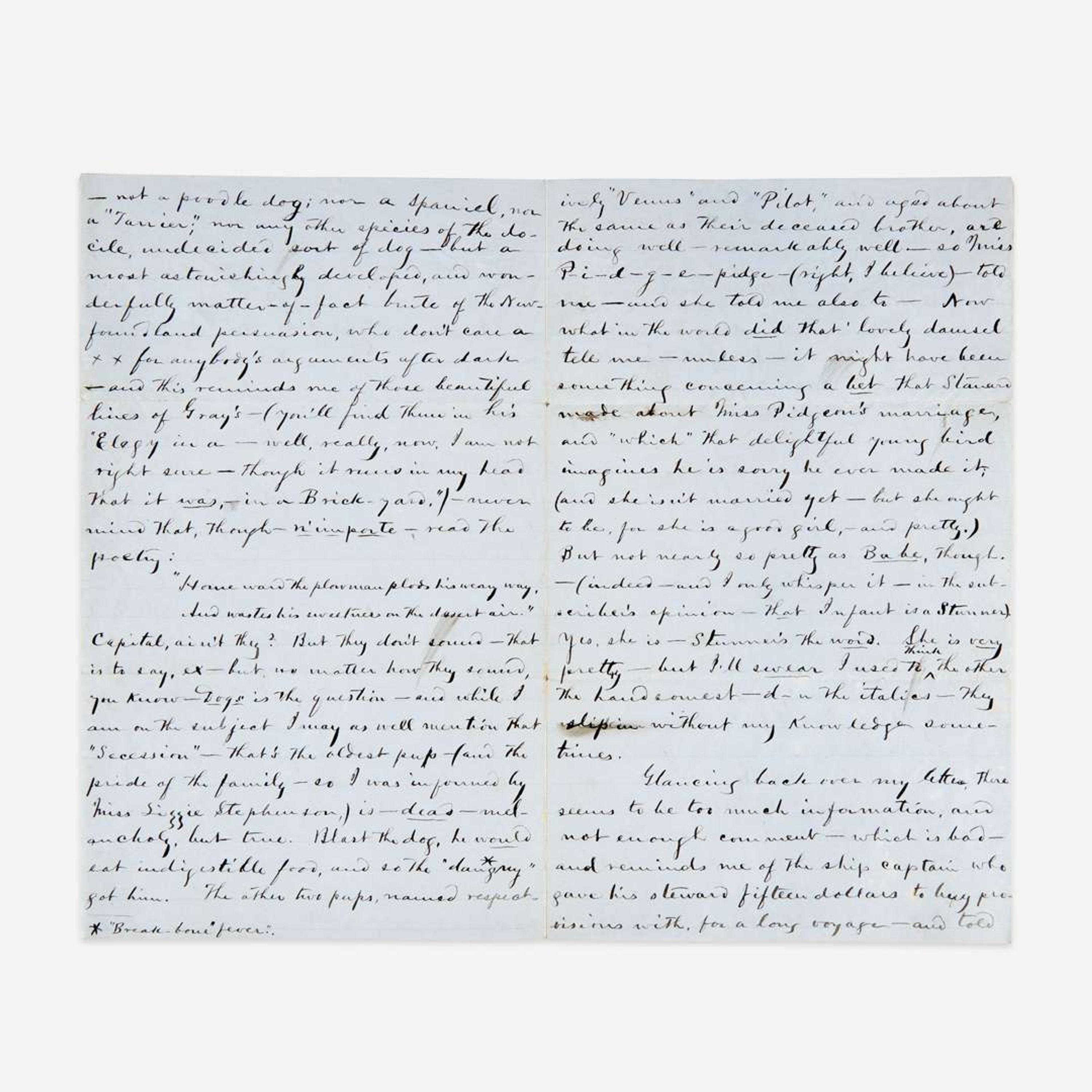 [Literature] Twain, Mark (Samuel Clemens) Autograph Letter, signed