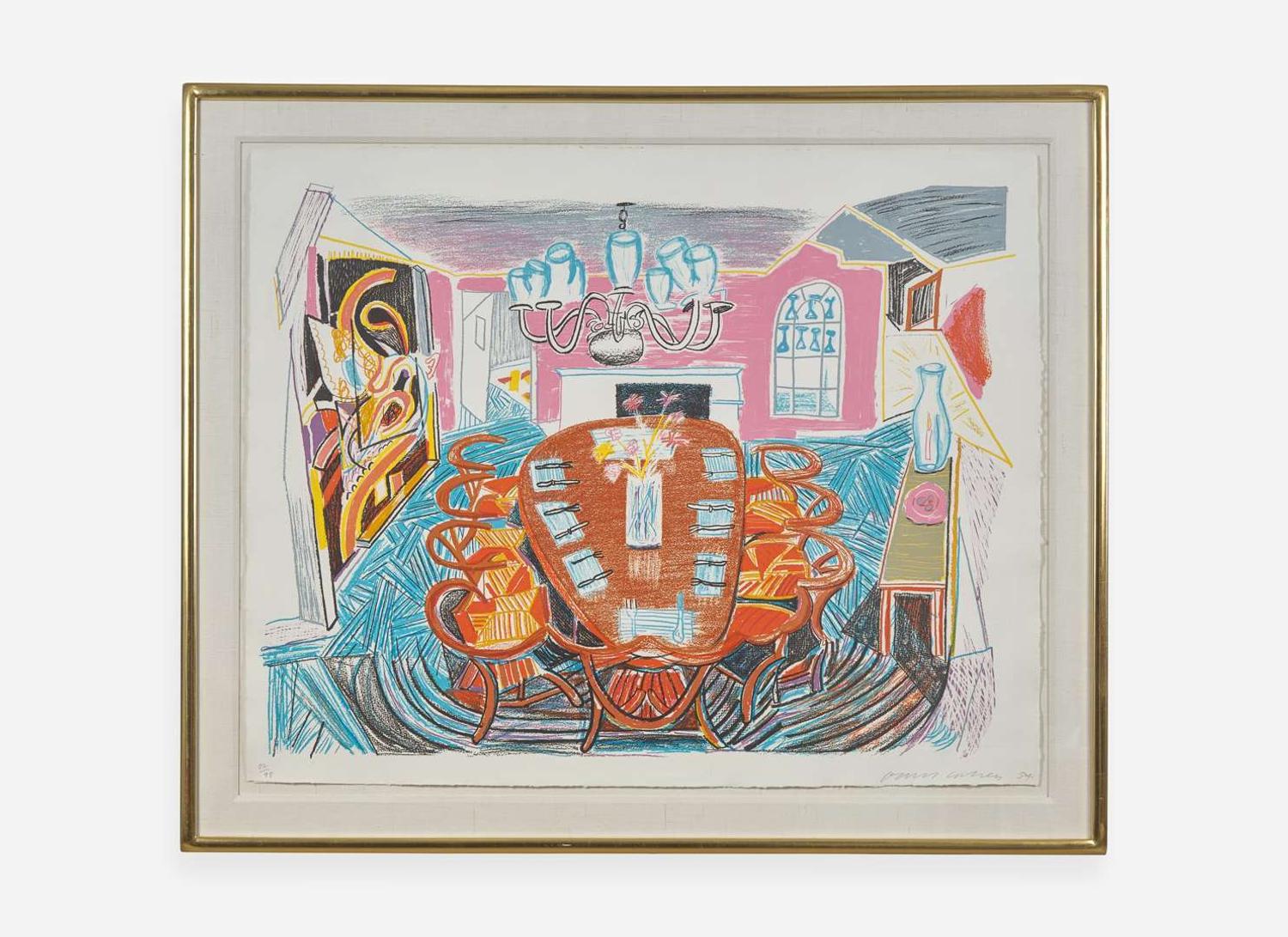 David Hockney (British, b. 1937), Tyler Dining Room (from Moving Focus)