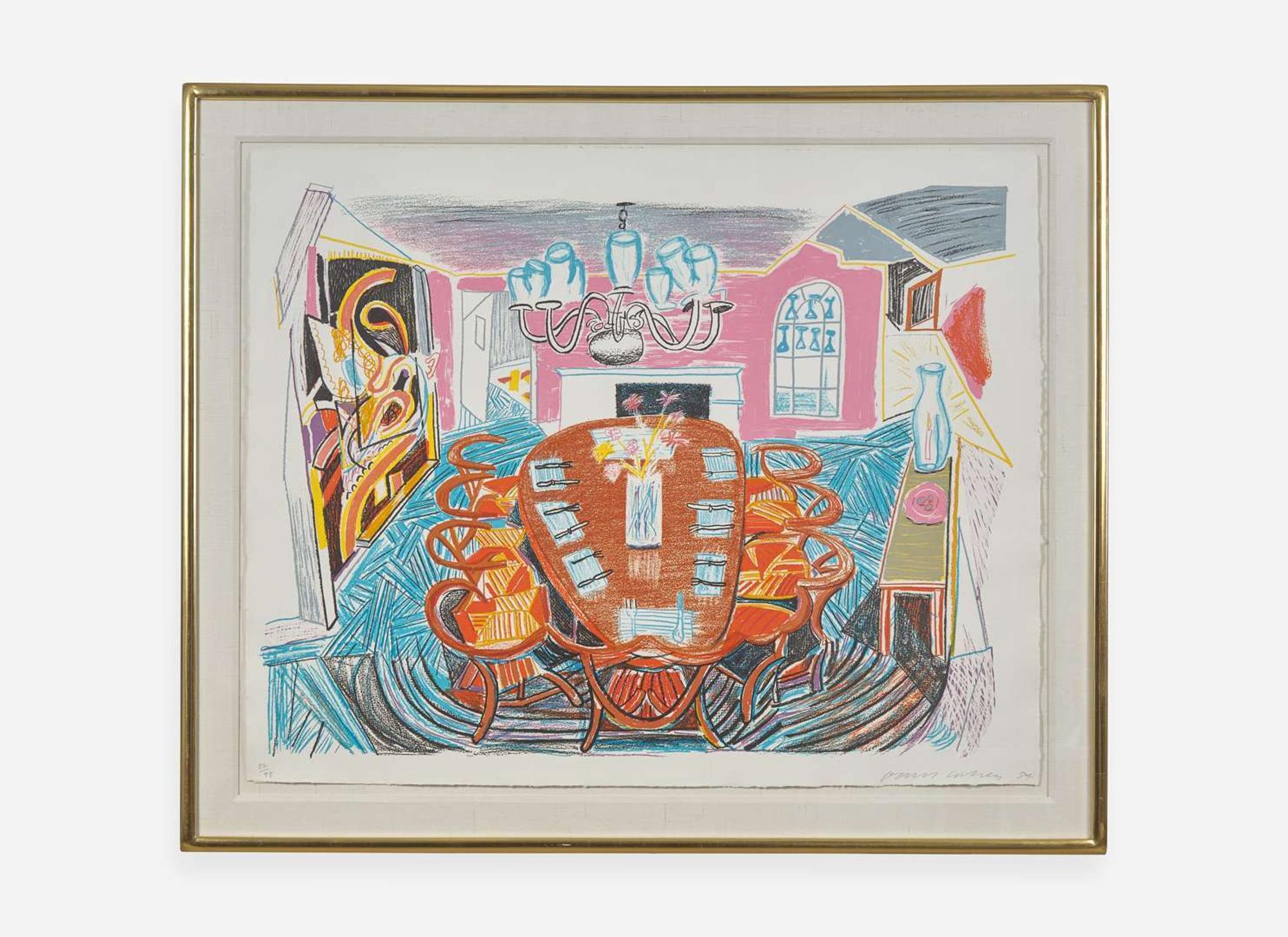 David Hockney (British, b. 1937), Tyler Dining Room (from Moving Focus)