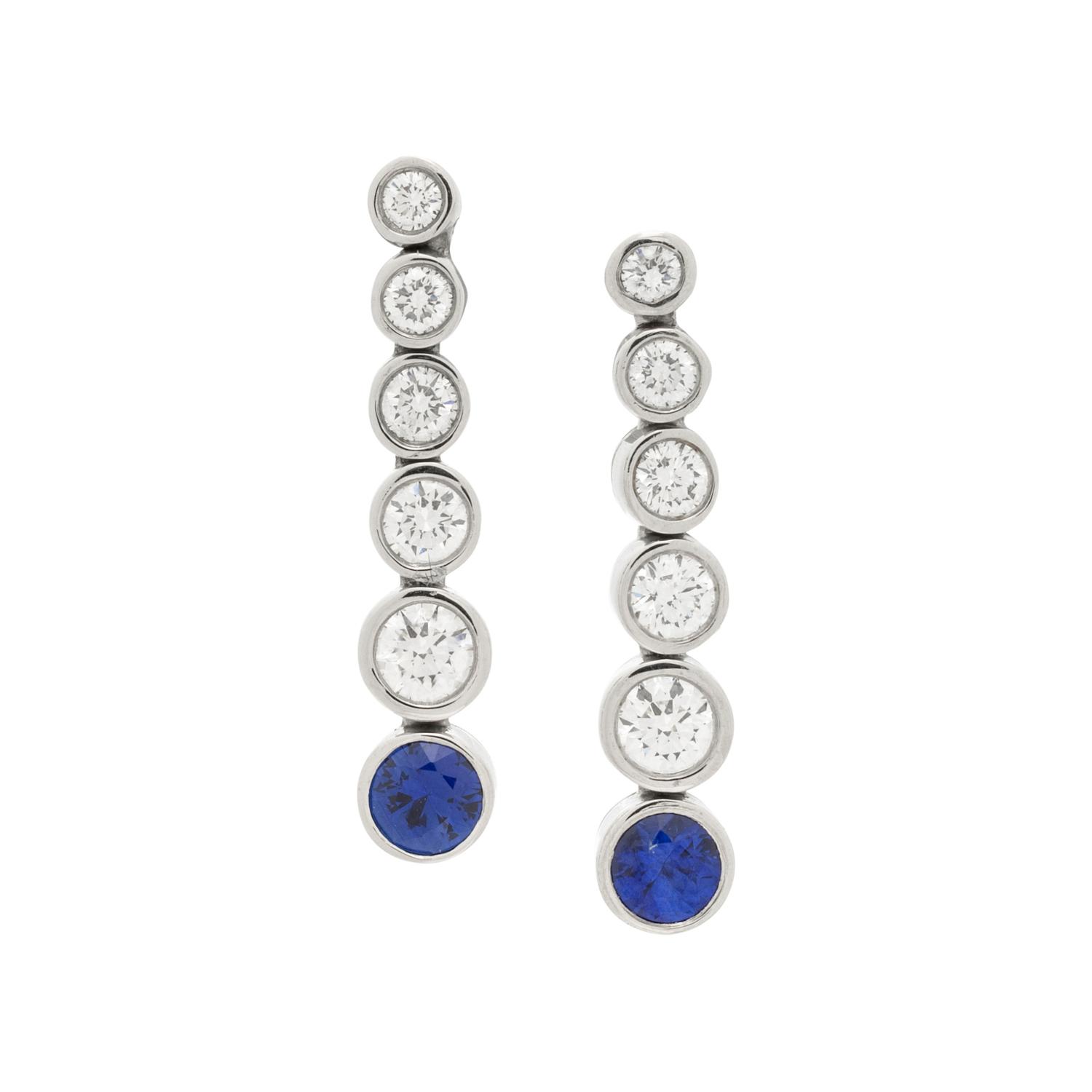 TIFFANY & CO., DIAMOND AND SAPPHIRE 'JAZZ' EARRINGS