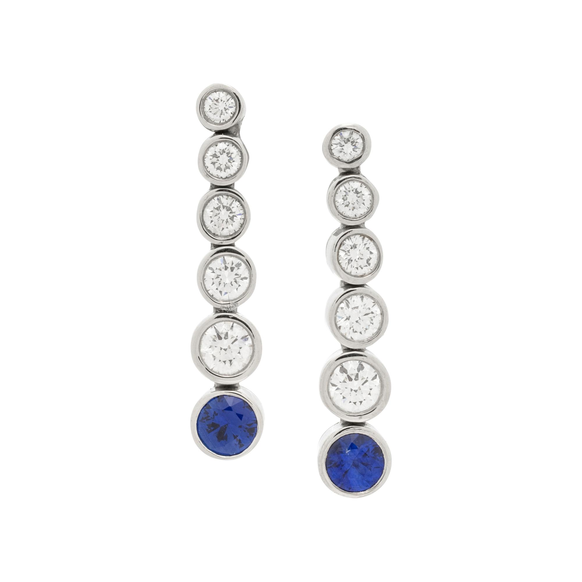 TIFFANY & CO., DIAMOND AND SAPPHIRE 'JAZZ' EARRINGS