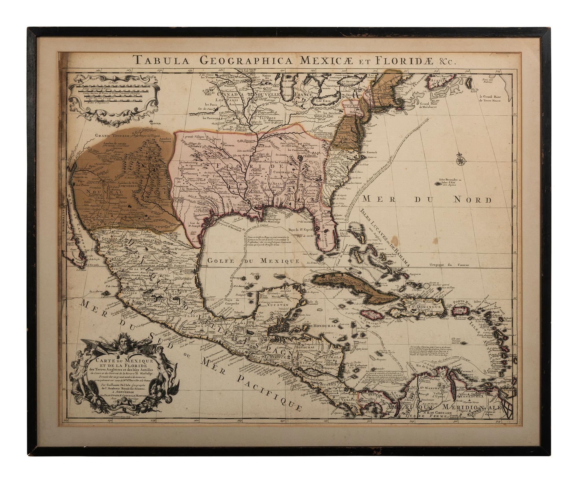 DELISLE, Guillaume (1675-1726). Tabula Geographica Mexicae et Floridae&c. Amsterdam: Covens & Mortier, 1722.