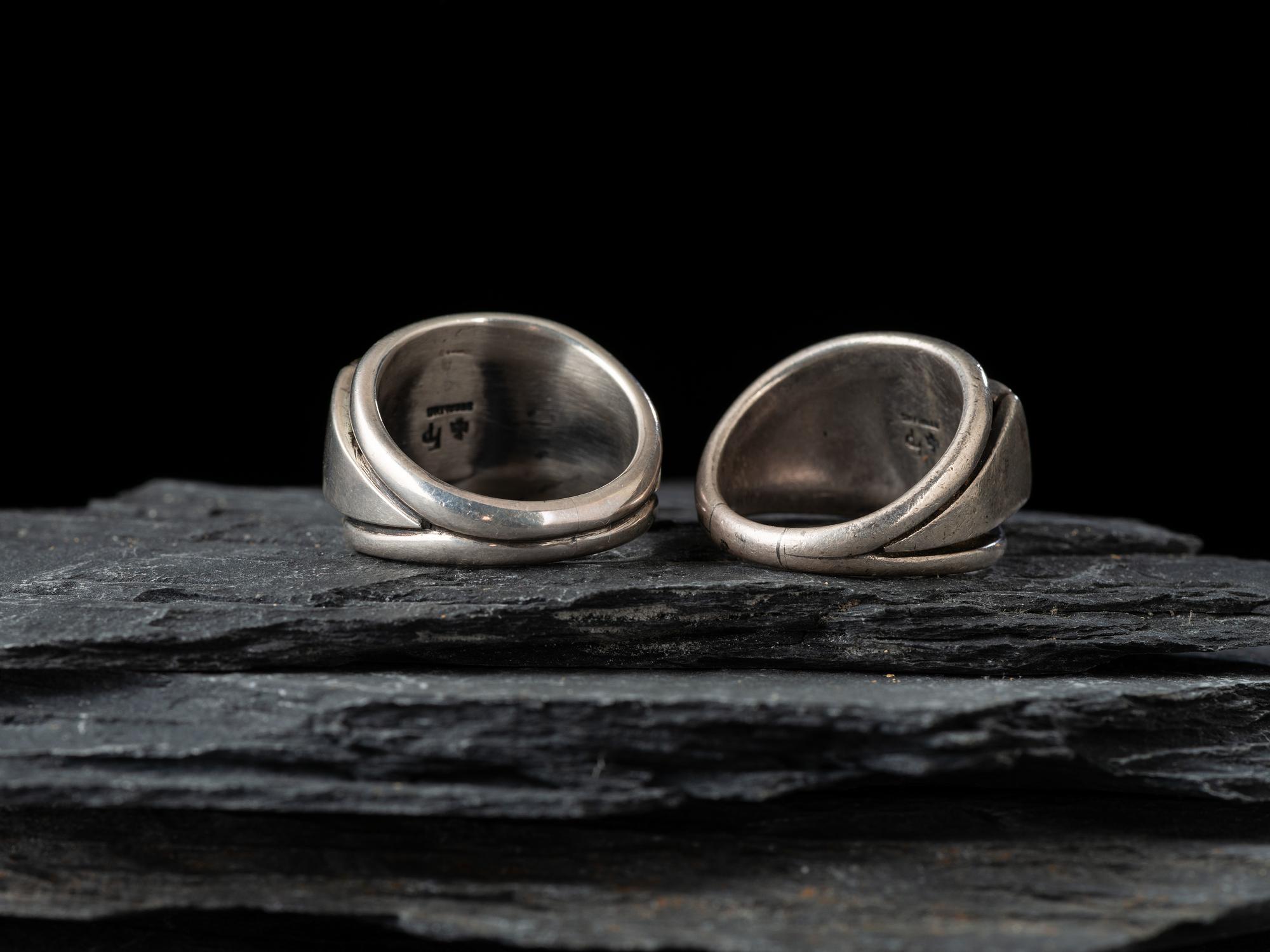 Southwestern-style Sterling Silver and Turquoise Men's Rings