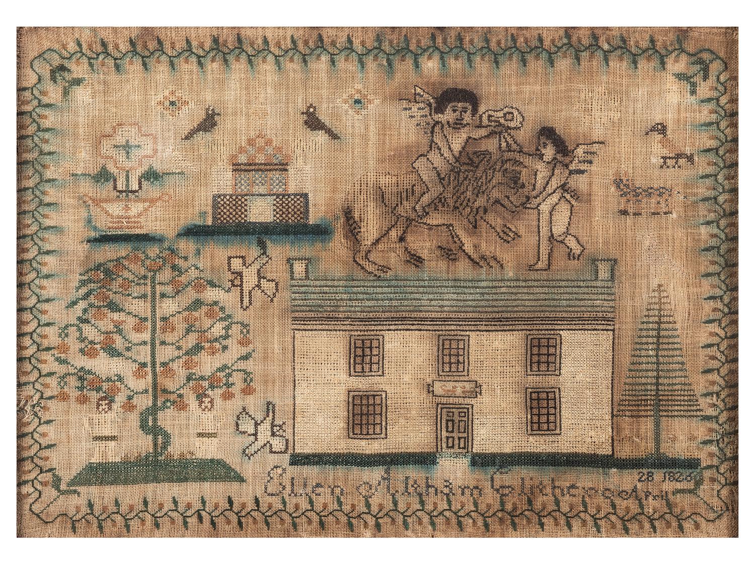 An English Embroidered Needlework Sampler