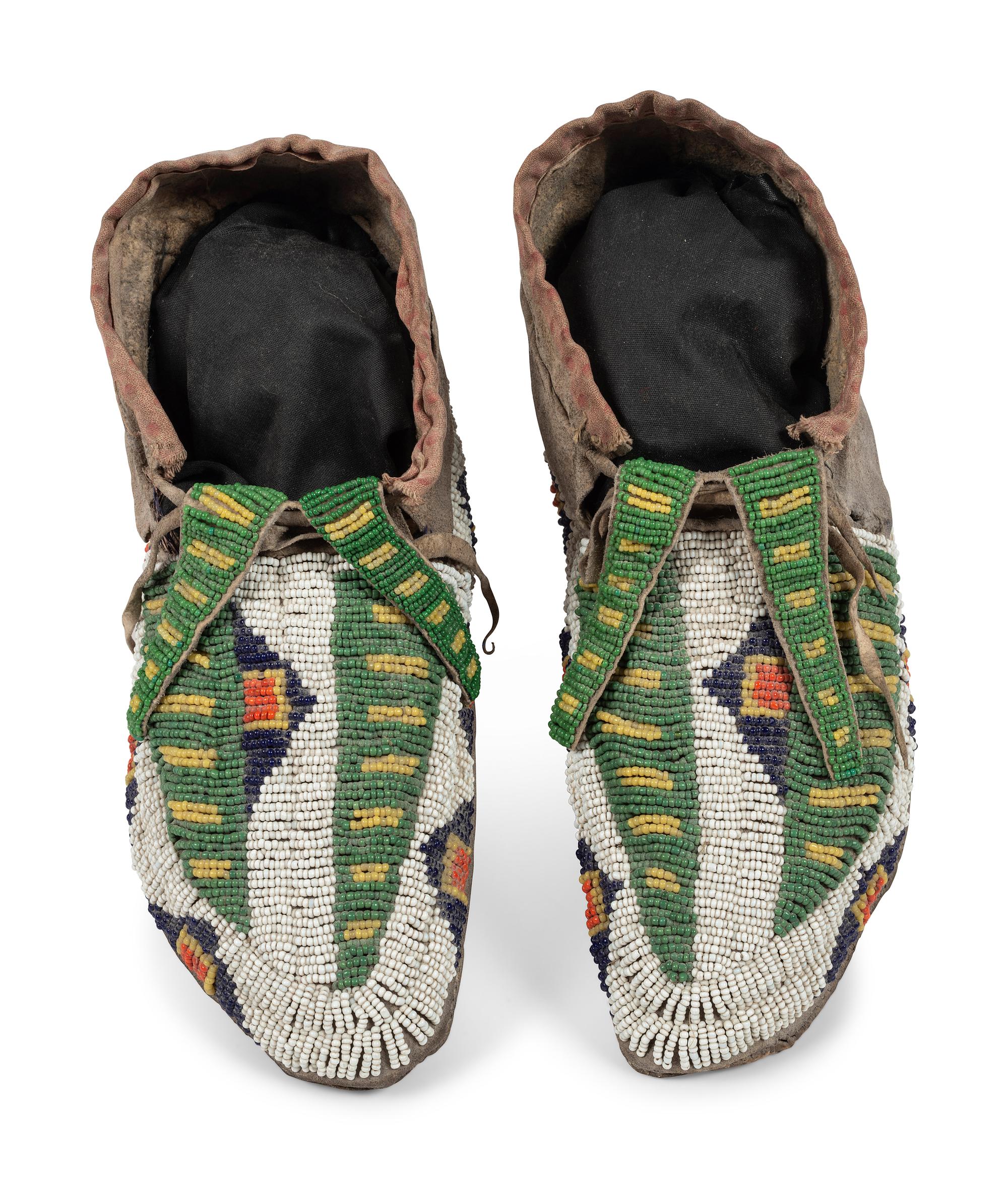 Sioux Beaded Hide Moccasins