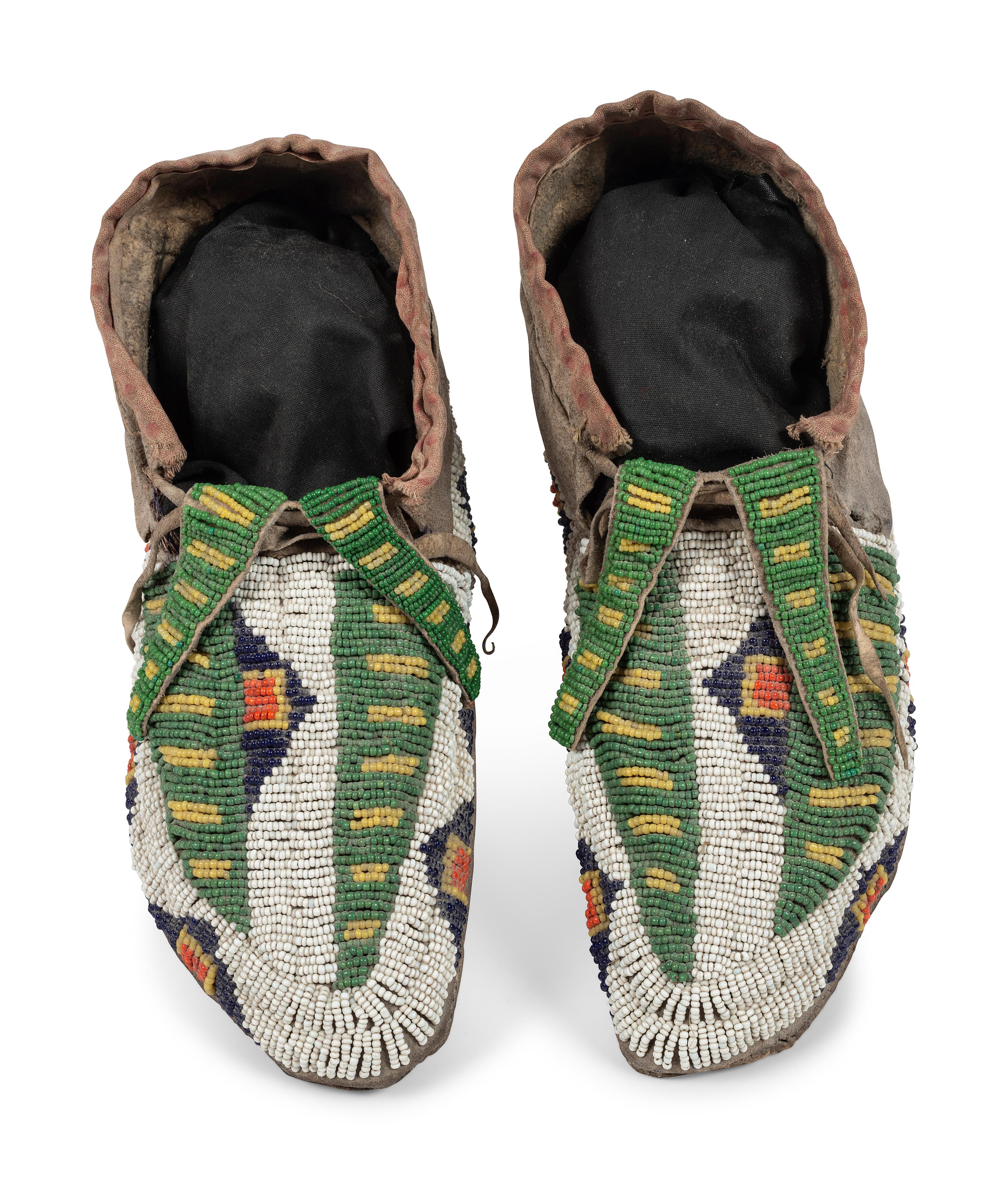 Sioux Beaded Hide Moccasins