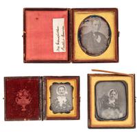 [EARLY PHOTOGRAPHY - PORTRAITURE]. A group of 17 daguerreotype and ambrotype portraits of elderly men and women, including: