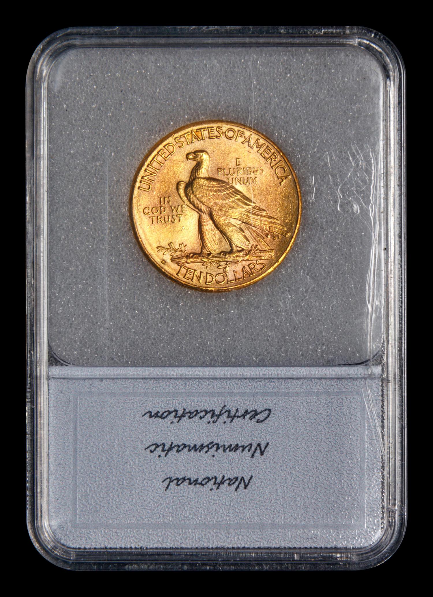 A 1910-D Indian Head $10 Gold Coin