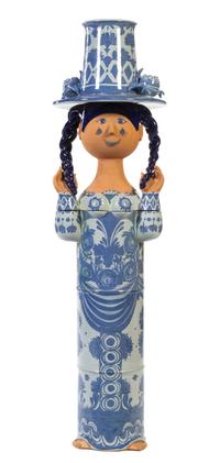 A Danish Glazed Earthenware Figural Jardiniere Height 60 3/4 inches. — BJORN WIINBLAD, CIRCA 1970