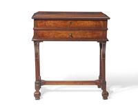 An Aesthetic Movement Inlaid and Marquetry Burl Walnut Sewing or Work Table, George Hess, New York, NY, Circa 1876
