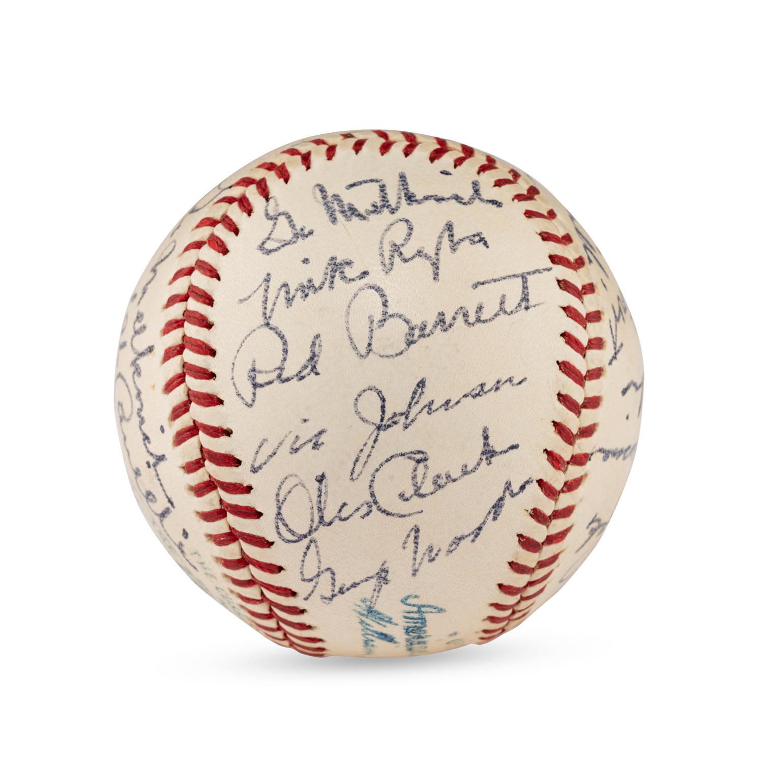 A 1945 Boston Red Sox Team Signed Autograph Baseball