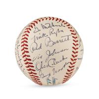 A 1945 Boston Red Sox Team Signed Autograph Baseball