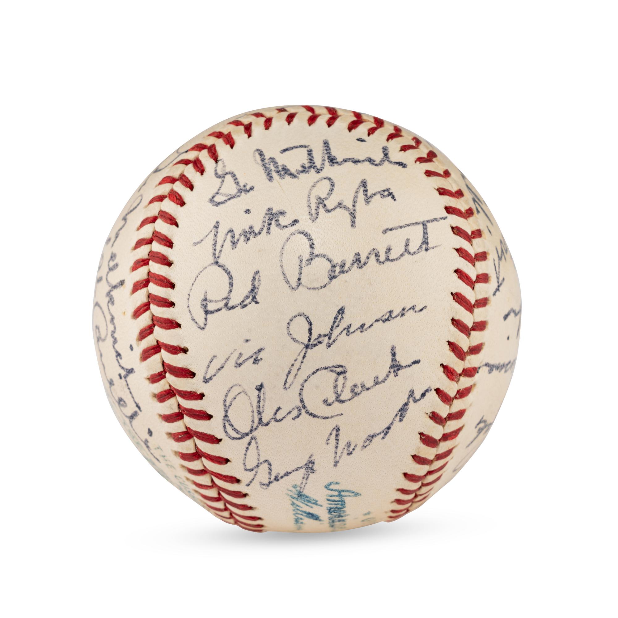 A 1945 Boston Red Sox Team Signed Autograph Baseball