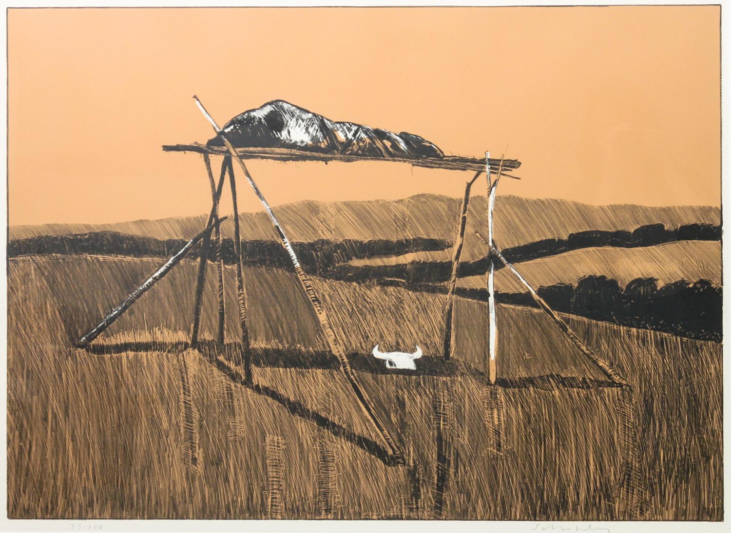 Fritz Scholder, (American, 1937-2005), Sioux Burial at Mouse River, 1979