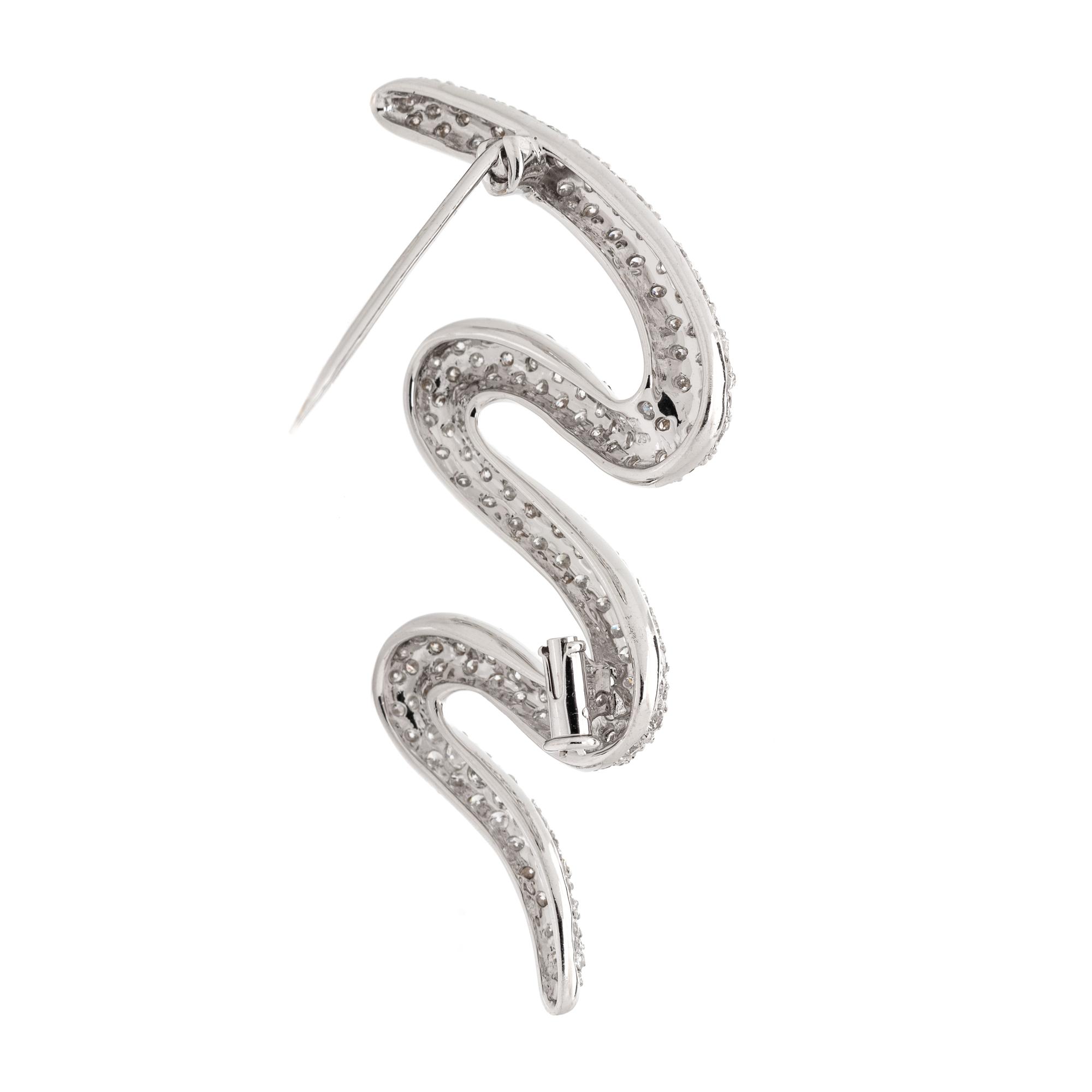 DIAMOND SQUIGGLE BROOCH