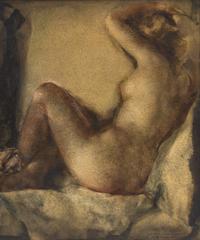 Grigory Gluckmann (Belarusian, 1898-1973) — Nude with Raised Arm, 1942