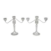 A Pair of American Silver Three-Light Candelabra