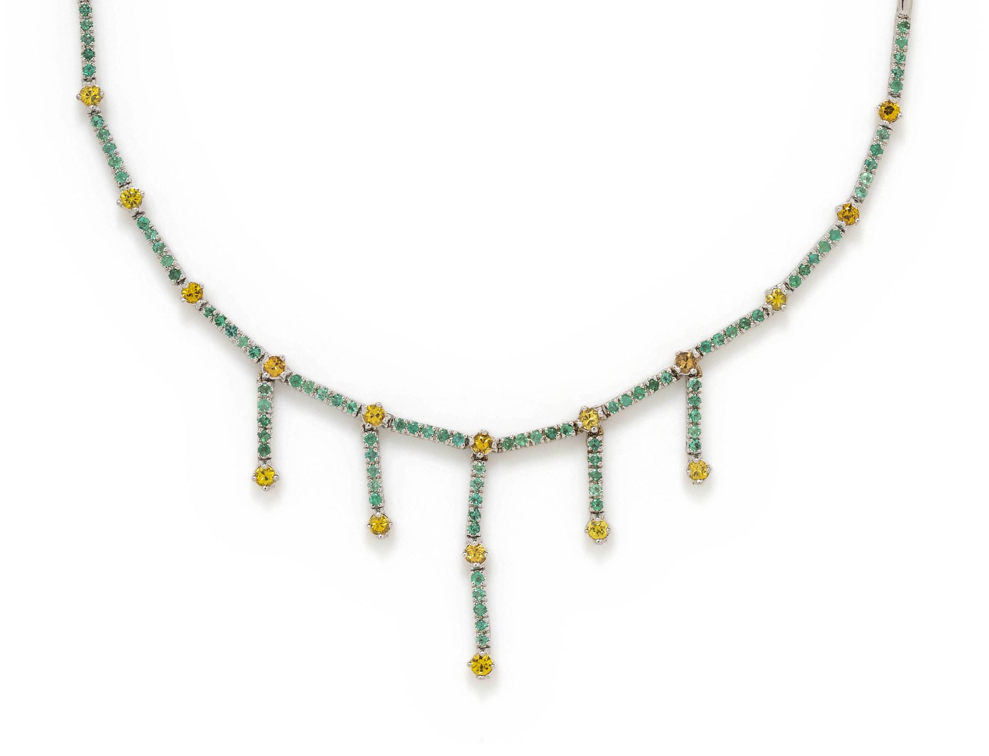 EMERALD AND YELLOW SAPPHIRE NECKLACE