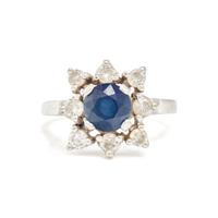 WHITE GOLD, SAPPHIRE, AND DIAMOND RING