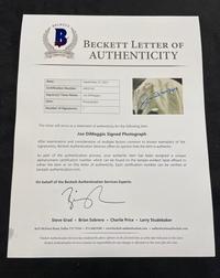 A Joe DiMaggio Signed Autograph Large Format Photograph (Beckett Authentication Services BAS Certified),