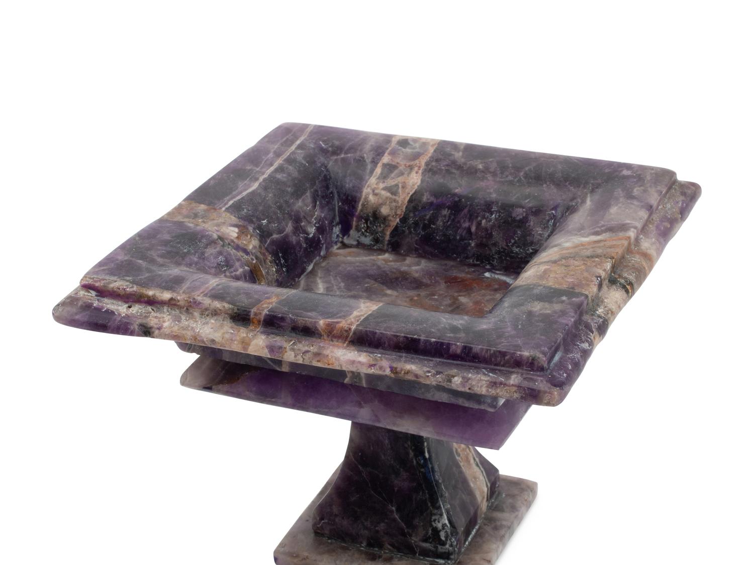 A Pair of Hardstone Square Tazze